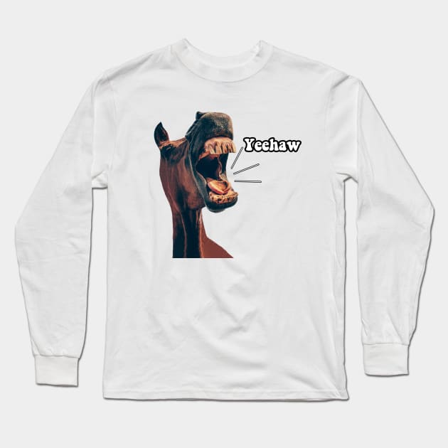 Yeehaw Cowboy Long Sleeve T-Shirt by Memiefy